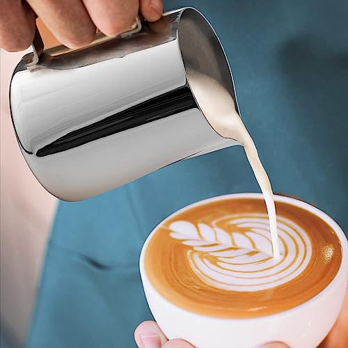 3D CREATIONS 900 MLStainless Steel Milk Frothing Pitcher Milk Coffee Cappuccinos Milk Latte Art Jug Cup Frothing espresso Steamer - Image 4