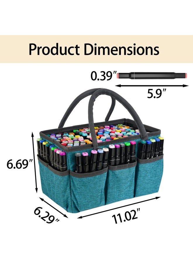 Watpot Marker Organizer Bag with Multiple Pockets, Marker Case for Art Storage Paint Markers, Paint Brushes, Coloring Books, Other Art Supplies, Green - Image 5