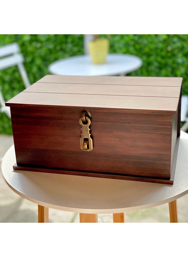Blake & Lake Antique Style Wood Storage Box - Decorative box for Home or Office - Wooden Box with Hinged Lid Keepsake Box with Metal Latch - Image 5