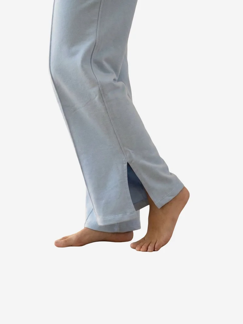 My Fashion Baby Blue MY FASHION High-Waist Wide-Leg Knit Joggers for Women | Best Price UAE