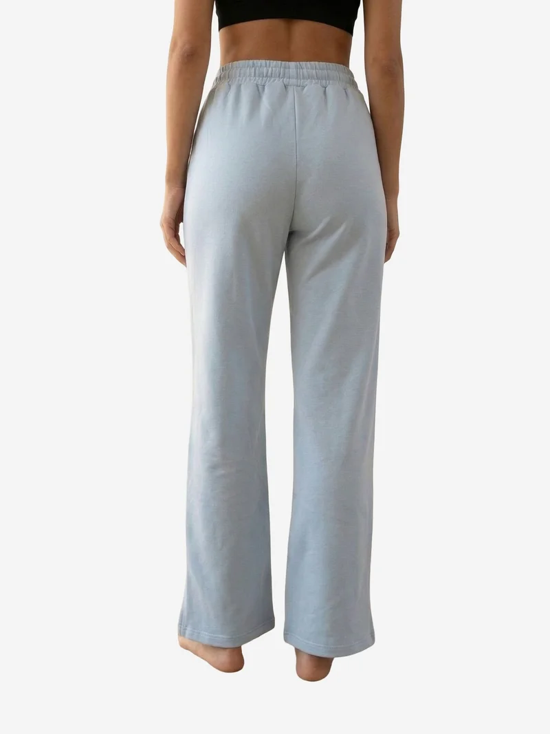 My Fashion Baby Blue MY FASHION High-Waist Wide-Leg Knit Joggers for Women | Best Price UAE