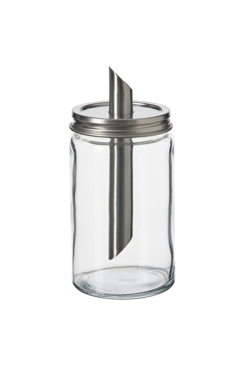 Sugar shaker, clear glass/stainless steel, 15 cm - Image 1