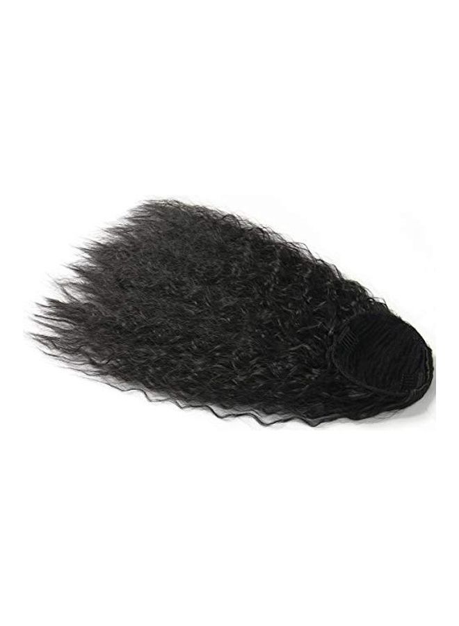 NIBEMINENT Clip In Wavy Natural Ponytail Extension Black 22inch - Image 4