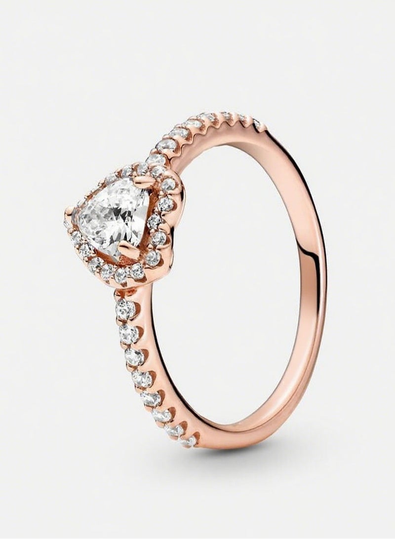 دورا خاتم رائع ثلاثي الأبعاد على شكل قلب مرصع بالأحجار الكريمة - Image 1