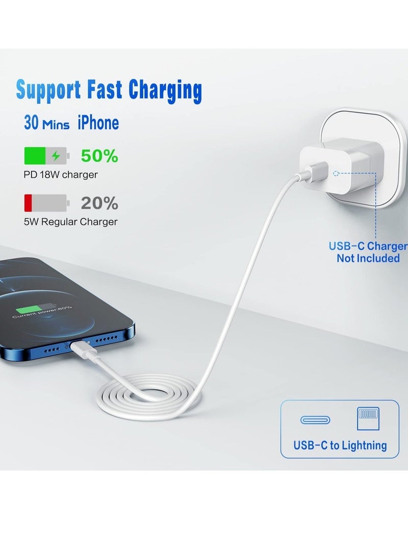 USB C to Lightning Cable 3PACK 2M Fast Charger Cable, iPhone Charger Cord Compatible with iPhone 14/13/12/11 Pro Max/XS MAX/XR/XS/X/8/7/Plus