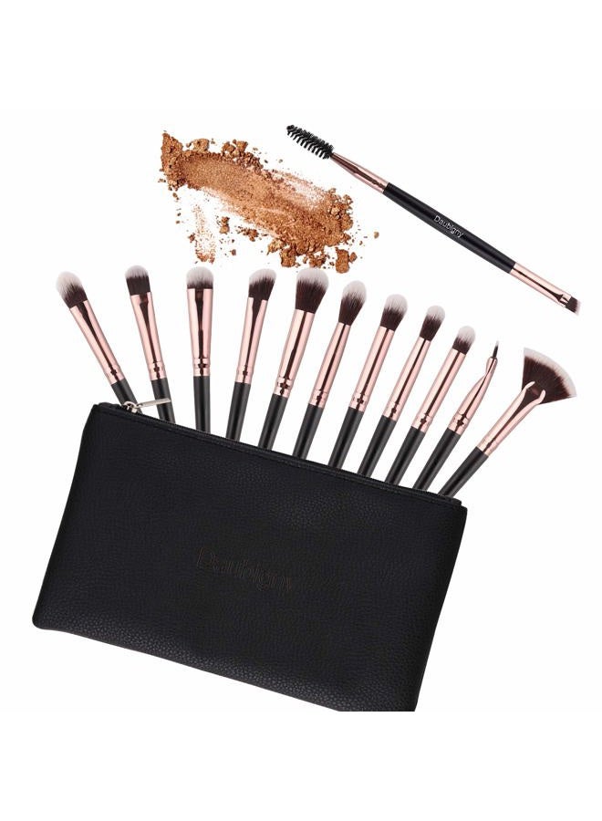 Daubigny Eye Makeup Brush Set, 12 PCS Professional Eye shadow, Concealer, Eyebrow, Foundation, Powder Liquid Cream Blending Brushes Set With Carrying Bag - Image 2