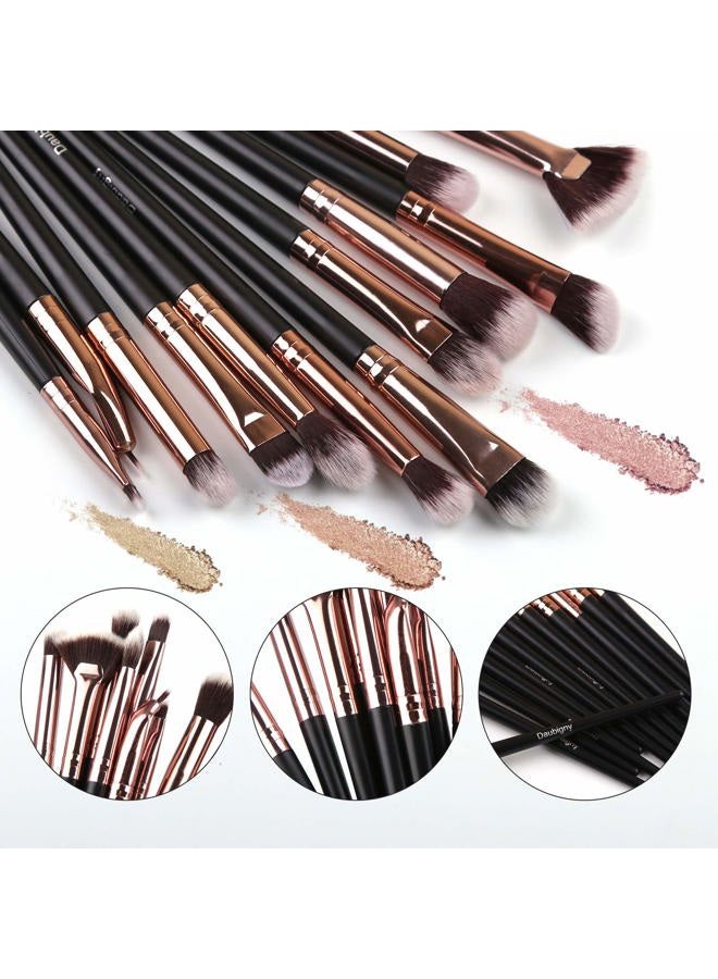 Daubigny Eye Makeup Brush Set, 12 PCS Professional Eye shadow, Concealer, Eyebrow, Foundation, Powder Liquid Cream Blending Brushes Set With Carrying Bag - Image 3