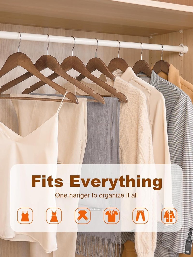 VERAT Hangers for Clothes in Wardrobe/Wooden Hanger for Wardrobe/Wooden Suit Clothes Hangers/Wooden Hangers Clothes/Clothes/Coats/Jackets/Pants/Shirts/360 Degree Swivel Hook/Dress(Pack of 10-D-B) - Image 5