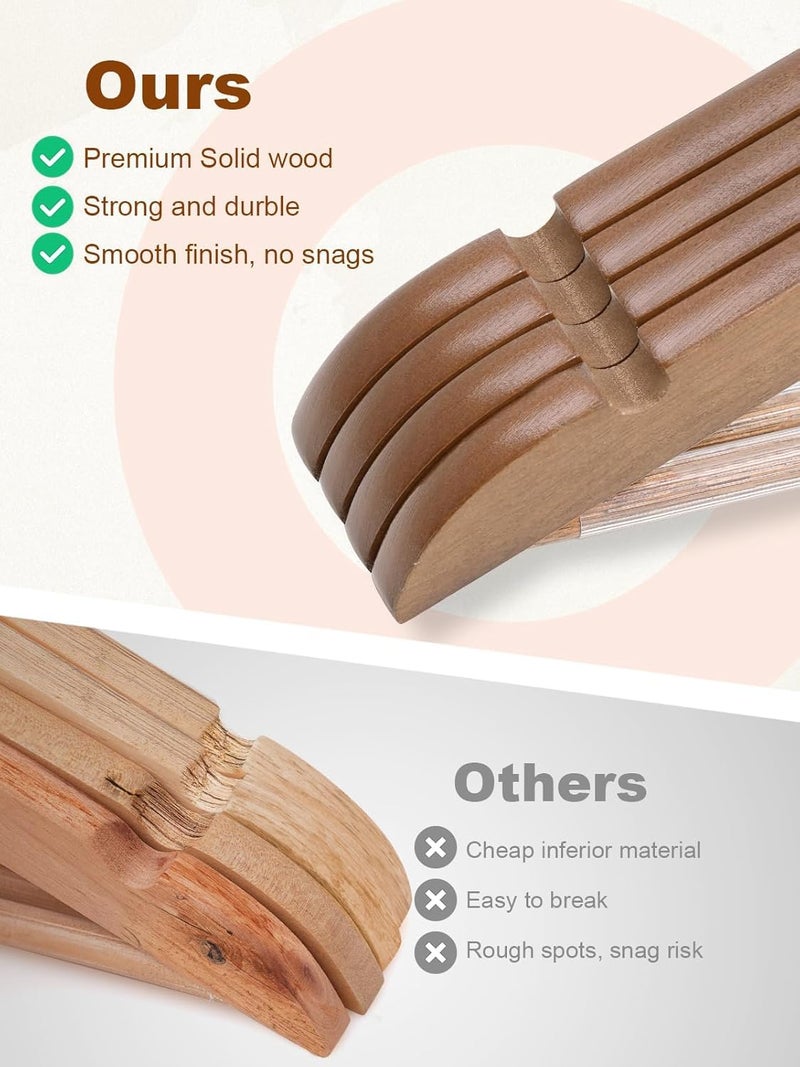 VERAT Hangers for Clothes in Wardrobe/Wooden Hanger for Wardrobe/Wooden Suit Clothes Hangers/Wooden Hangers Clothes/Clothes/Coats/Jackets/Pants/Shirts/360 Degree Swivel Hook/Dress(Pack of 10-D-B) - Image 4