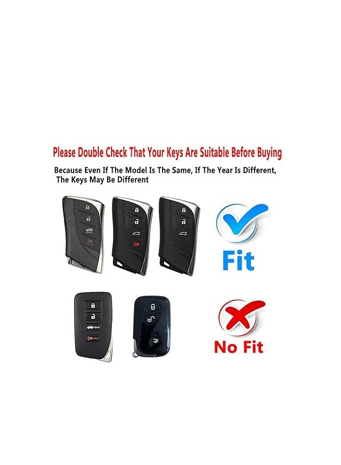 OUYoo غطاء مفتاح متوافق مع لكزس مع سلسلة مفاتيح، حماية TPU للمفتاح، متوافق مع مفاتيح ES250 ES350 UX200 NX300h RX350 RX450h GX460 TX550 LX600 LS500 LC500h الجديدة الذكية عن بُعد للأعوام 2018-2025، مع سلسلة مفاتيح (أسود) - Image 2