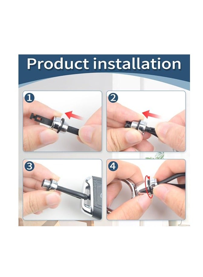 OUYoo غطاء مفتاح متوافق مع لكزس مع سلسلة مفاتيح، حماية TPU للمفتاح، متوافق مع مفاتيح ES250 ES350 UX200 NX300h RX350 RX450h GX460 TX550 LX600 LS500 LC500h الجديدة الذكية عن بُعد للأعوام 2018-2025، مع سلسلة مفاتيح (أسود) - Image 4