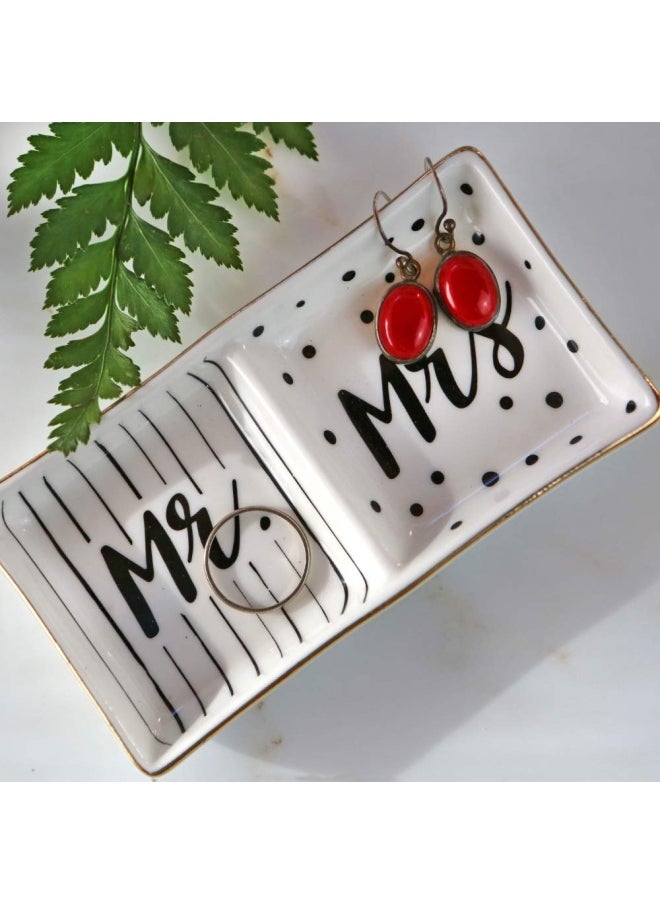 Kate Aspen - Mrs Wedding Trinket One Size Mr And Mrs Ring Dish - Image 1