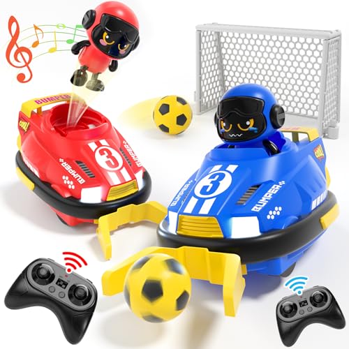 bessome Cute Cartoon Remote Control Bumper Car Toy Set of 2 Players Football GamesToddlers Mini RC Car Toys with Light Sound 360RotatingChristmas Birthday Gifts for 3 4 5 Year Old Boys Girls - Image 1