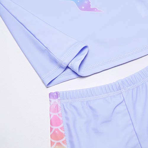 QPANCY Girls Rash Guard Swimwear Mermaid Swimsuits 2-Piece Short Sleeve Swimwear - Image 5