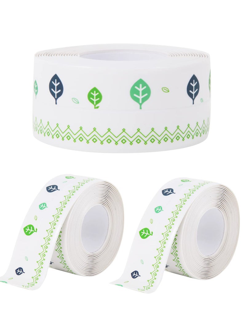 PVC Caulk Strip for Bathtub, 2 Pack 1.5 Inch Wide 10.5Ft Length Tub and Wall Peel and Caulk Strip, Create a Tight Seal Between the Bathtub and Wall to Keep Moisture Out, Leaf - Image 1