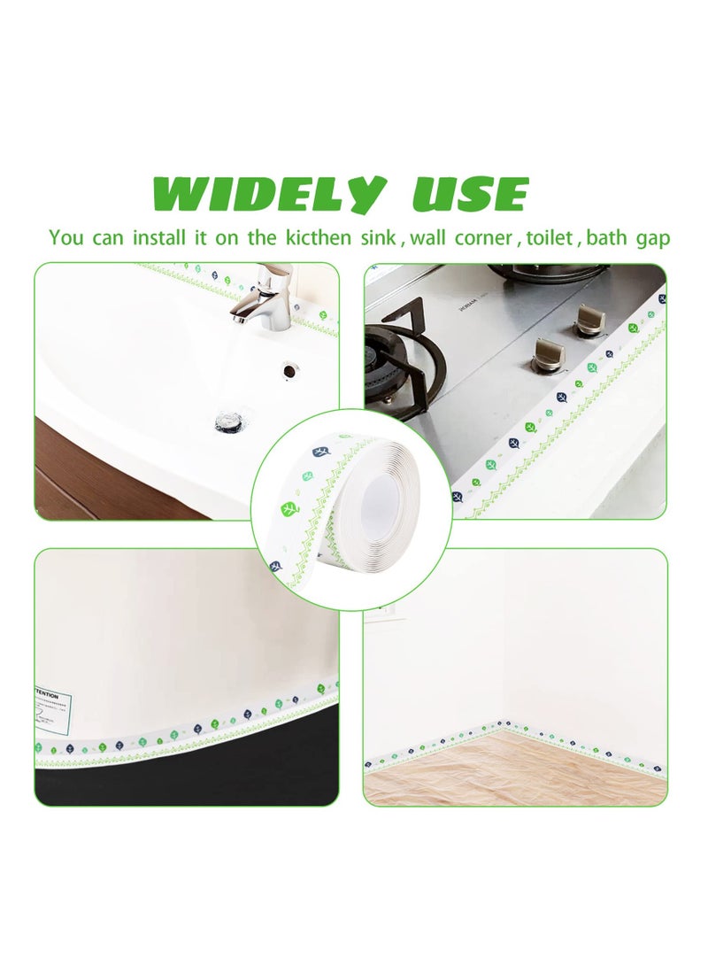 PVC Caulk Strip for Bathtub, 2 Pack 1.5 Inch Wide 10.5Ft Length Tub and Wall Peel and Caulk Strip, Create a Tight Seal Between the Bathtub and Wall to Keep Moisture Out, Leaf - Image 3