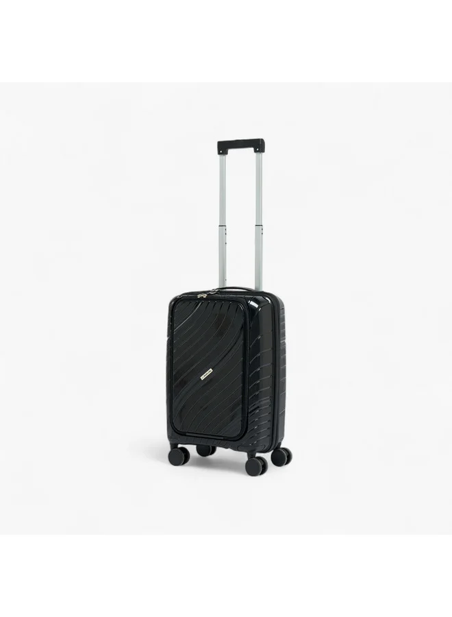 Oaklan by Shoexpress Unisex Textured Hardcase Trolley Bag with Retractable Handle - 20 Inches Check-in Bag