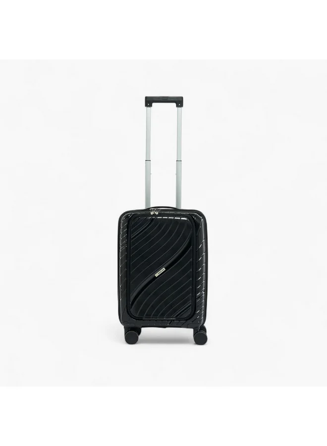 Oaklan by Shoexpress Unisex Textured Hardcase Trolley Bag with Retractable Handle - 20 Inches Check-in Bag