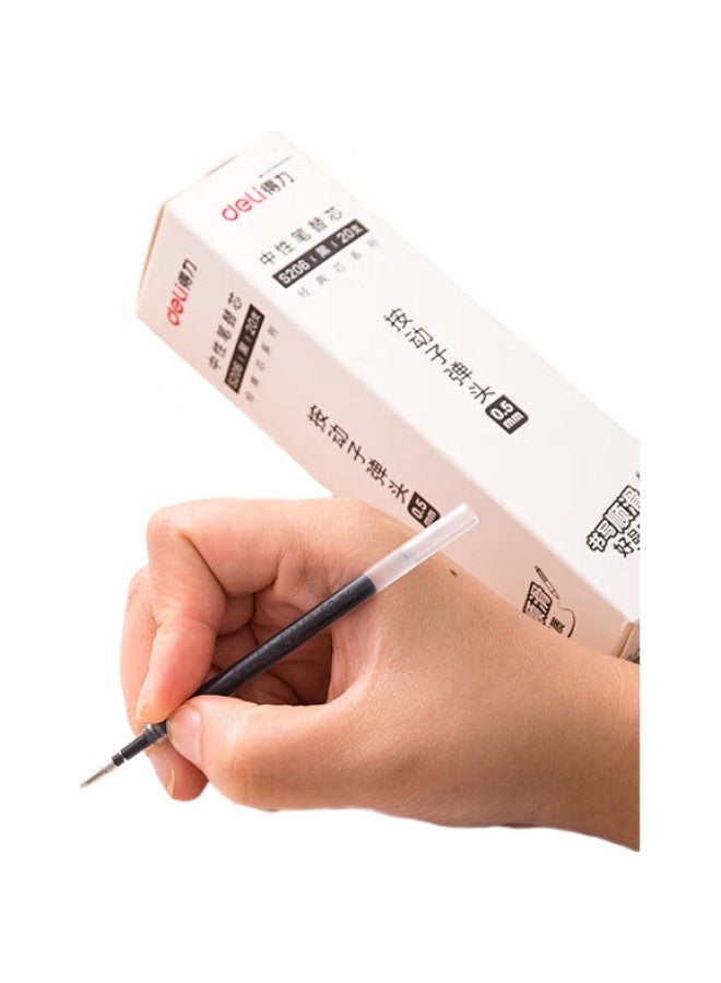 Deli Retractable Gel Pen Refills, Student Office Signature Pen Ink Refills, 0.5Mm Bullet Tip, Compatible With S01/S08/1008/K35, Black, 20 Pieces/Box, S206 - Image 3