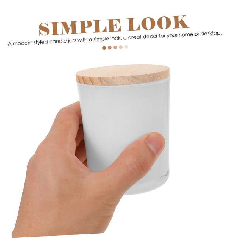 Glass Candle Jar With Wood Lid DIY Candle Making Home Decor Tealight Holder - Image 5