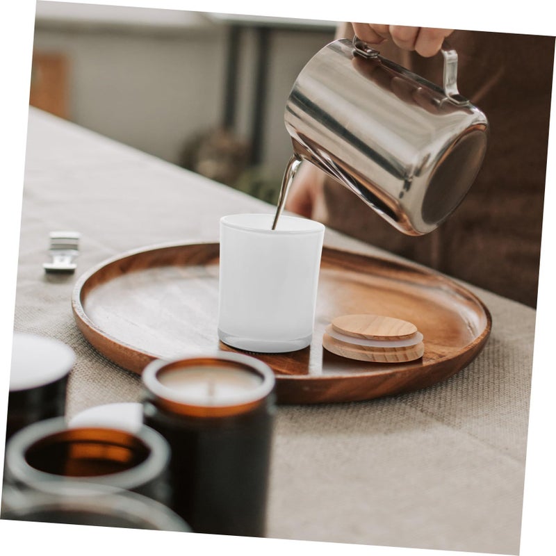 Glass Candle Jar With Wood Lid DIY Candle Making Home Decor Tealight Holder - Image 4