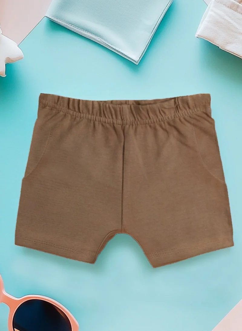 Luay Beige 100% Organic Cotton Based Baby Boy & Girls Clothing Set Short Sleeve Kids Clothes Boys & Girls Toddler Short Set  | Best Price UAE