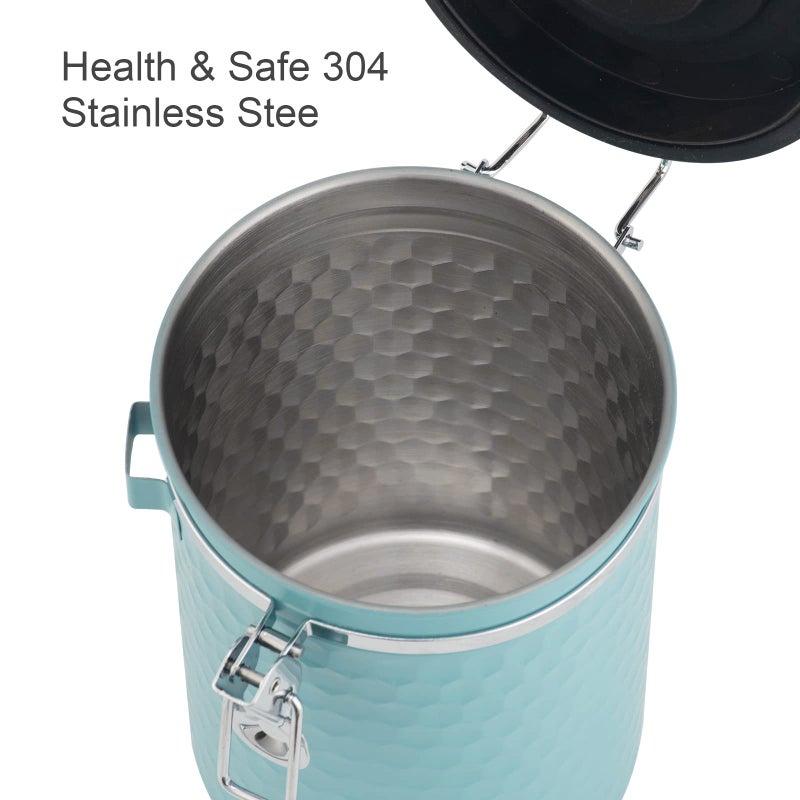 TEDSWAIT Coffee Canisters Airtight Coffee Bean Storage Container Kitchen Stainless Steel Food Storage Container with Scoop Date Tracker & CO2 Valve 61Fl Oz (Lake Blue) - Image 4