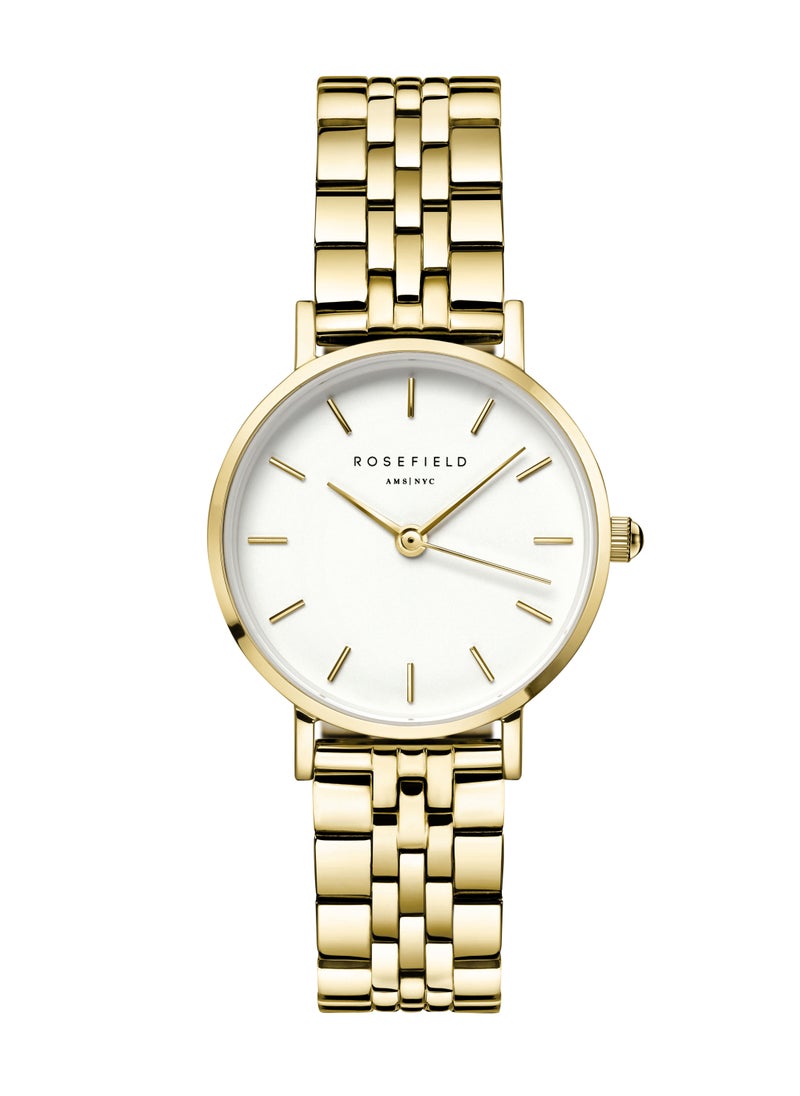 RoseField Rosefield Small Edit White Steel Gold Women Watch - 26WSG-267  - Image 1