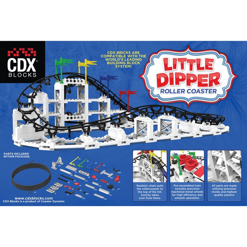 CDX BLOCKS كتل CDX: دipper الصغيرة - 324 قطعة، مجموعة كتل بناء، نموذج أفعوانية تعمل بالطاقة الجاذبية، تعزز التعلم في مجالات العلوم والتكنولوجيا والهندسة والرياضيات - Image 4