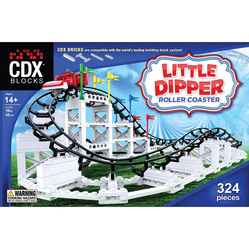CDX BLOCKS كتل CDX: دipper الصغيرة - 324 قطعة، مجموعة كتل بناء، نموذج أفعوانية تعمل بالطاقة الجاذبية، تعزز التعلم في مجالات العلوم والتكنولوجيا والهندسة والرياضيات - Image 3