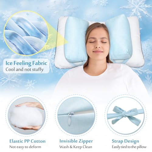 AOSSA Back Sleeper Beauty Pillow for Anti Aging Wrinkle Prevention Face Up Head Positioning Back Sleep Training Pillow Head Stabilizer Facial Eye Surgery Pillow Supports for Sleeping Upright - Image 2
