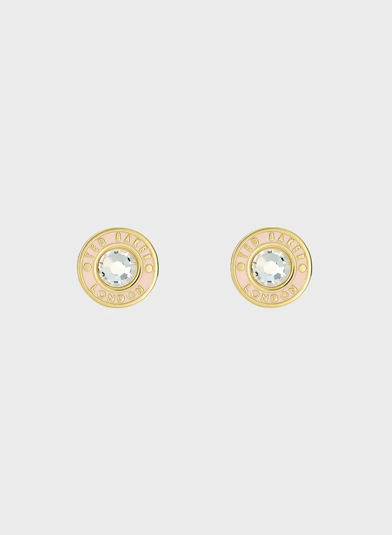 تيد بيكر Button Detail Stud Earrings