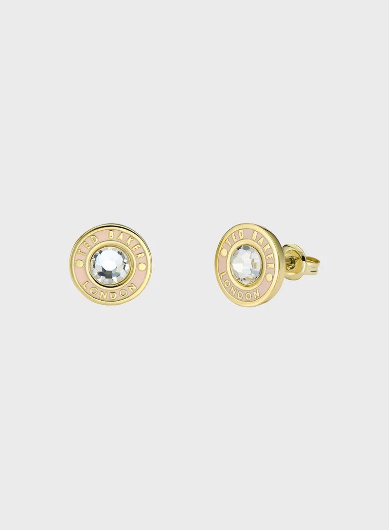 تيد بيكر Button Detail Stud Earrings