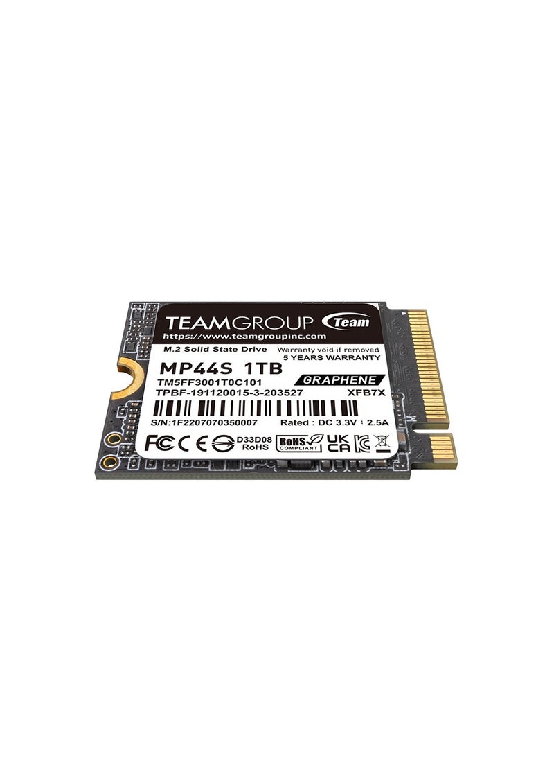 TeamGroup - MP44S High Performance SSD 1TB SLC Cache Gen 4x4 M.2 2230 PCIe 4.0 NVMe, Compatible with Steam Deck, ASUS ROG Ally, Mini PCs (R/W Speed up to 5,000/3,500MB/s) TM5FF3001T0C101 - Image 1