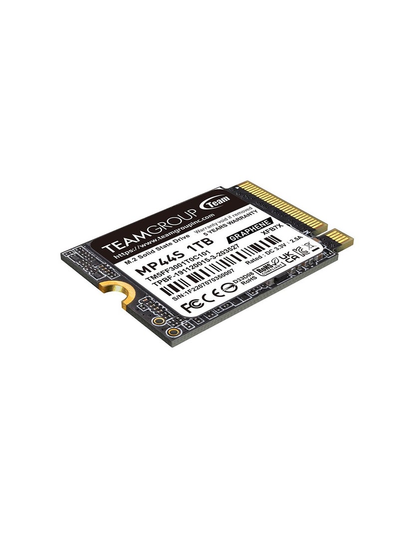 TeamGroup - MP44S High Performance SSD 1TB SLC Cache Gen 4x4 M.2 2230 PCIe 4.0 NVMe, Compatible with Steam Deck, ASUS ROG Ally, Mini PCs (R/W Speed up to 5,000/3,500MB/s) TM5FF3001T0C101 - Image 1