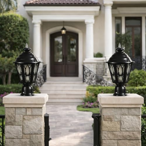 GAUVIK Premium Black Waterproof Outdoor Gate Light (Pack of 2) Elegant Exterior Lighting for Villa, Boundary, Garden Pathway, Driveway, Porch, Farmhouse, Hotel, Resort,Backyard, Outdoor Decorative - Image 4
