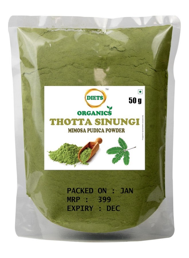 Diets Organics Thotta Sinungi powder -50 G/Mudatha Damara/Lajalu/Muttidare Muni/Thottavadi/Ajalikalika |Sleepy Plant Powder/Sensitive Plant Powder-50 G pack of 1 - Image 1