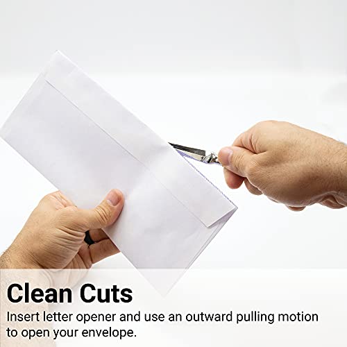Uncommon Desks Silver Letter Opener Knife - Smooth Metal Plated Envelope Opener - Ergonomic Rounded Handle for Comfort - Home and Office Mail Supplies - 1 Pack - Image 4