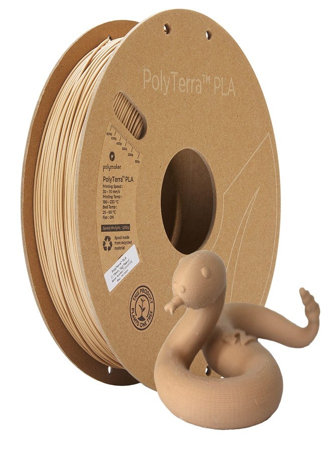 Polymaker Matte PLA Filament 1.75mm Peanut Brown, 1kg Carton Spool PLA Filament 1.75 - PolyTerra PLA 3D Printer Filament, Print with Most 3D Printers Using 3D Filament - Image 1
