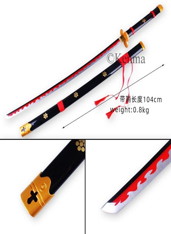 Kenma One Piece Rorono Zoro Yama Enma Black Wooden Sword Katana for Cosplay 105 Cms Wooden Katana Anime Accessory Toy Collectible - Image 3