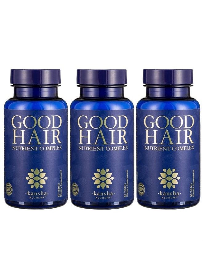 Kansha Alchemy - Good Hair Growth (3 Bottles) with DHT Blocker & Biotin for Longer, Stronger & Healthier Hair with Folic Acid, Saw Palmetto, Vitamins A,C,E Perfect Hair Growth for Men & Women - Image 1
