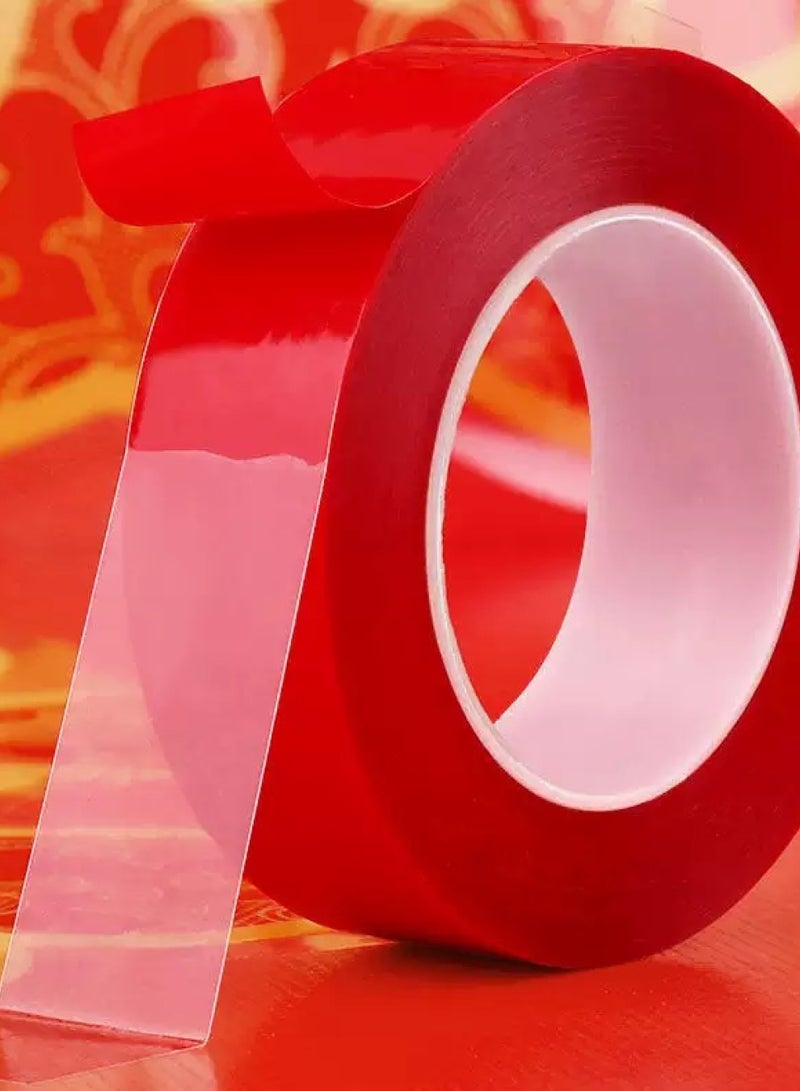 شريط لاصق مزدوج الجوانب 1 عبوة قوي أكريليك شفاف لاصق قوي مقاوم للماء قابل للإزالة شريط تثبيت مزدوج الجوانب لإصلاح السجاد ديكور المنزل والمكتب وديكور الجدران والحرف اليدوية وزجاج السيارة - Image 4