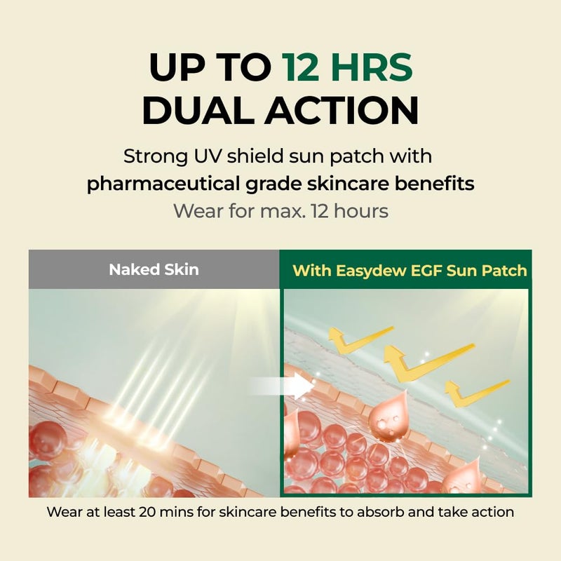 EASYDEW DW-EGF Peptide Clear Patch - Outdoor UV Block Ultra-Thin Transparent Sun Patches for Golf, Riding, Hiking, Driving - Adenosine, Glutathione, Hydrolyzed Collagen, 4 Packs - Image 4