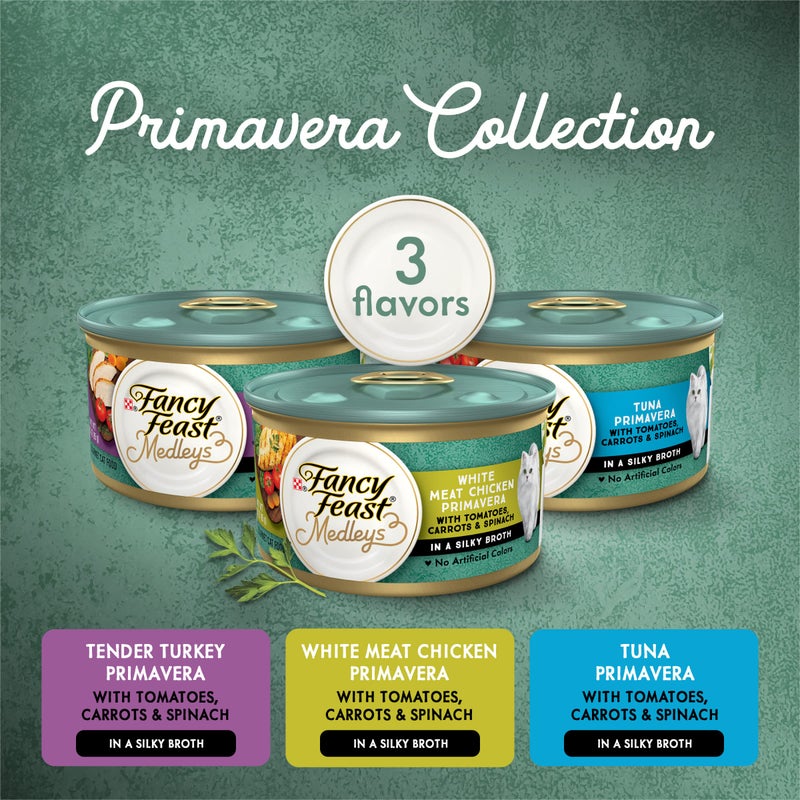 Fancy Feast Purina Fancy Feast Wet Cat Food Variety Pack, Medleys Primavera Collection - (2 Packs of 12) 3 oz. Cans - Image 2