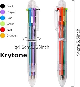 KRYTONE.Fx® 8 IN 1 Pack 0.5mm Multicolor Ballpoint Pen 8-Color Retractable Ballpoint Pens Set of 1 Piece - Image 2