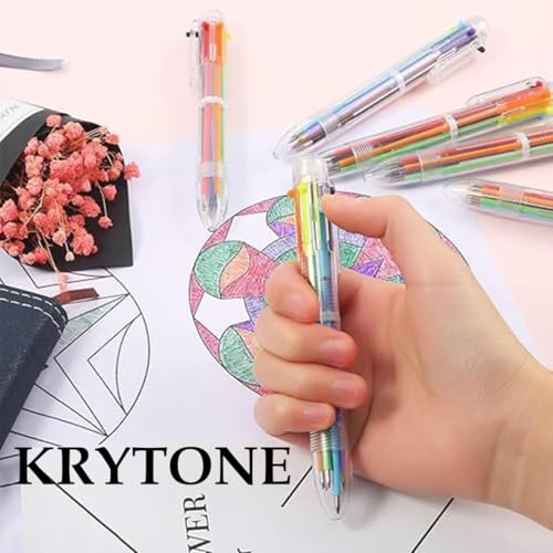 KRYTONE.Fx® 8 IN 1 Pack 0.5mm Multicolor Ballpoint Pen 8-Color Retractable Ballpoint Pens Set of 1 Piece - Image 3