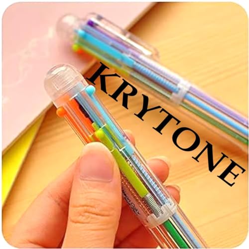 KRYTONE.Fx® 8 IN 1 Pack 0.5mm Multicolor Ballpoint Pen 8-Color Retractable Ballpoint Pens Set of 1 Piece - Image 1