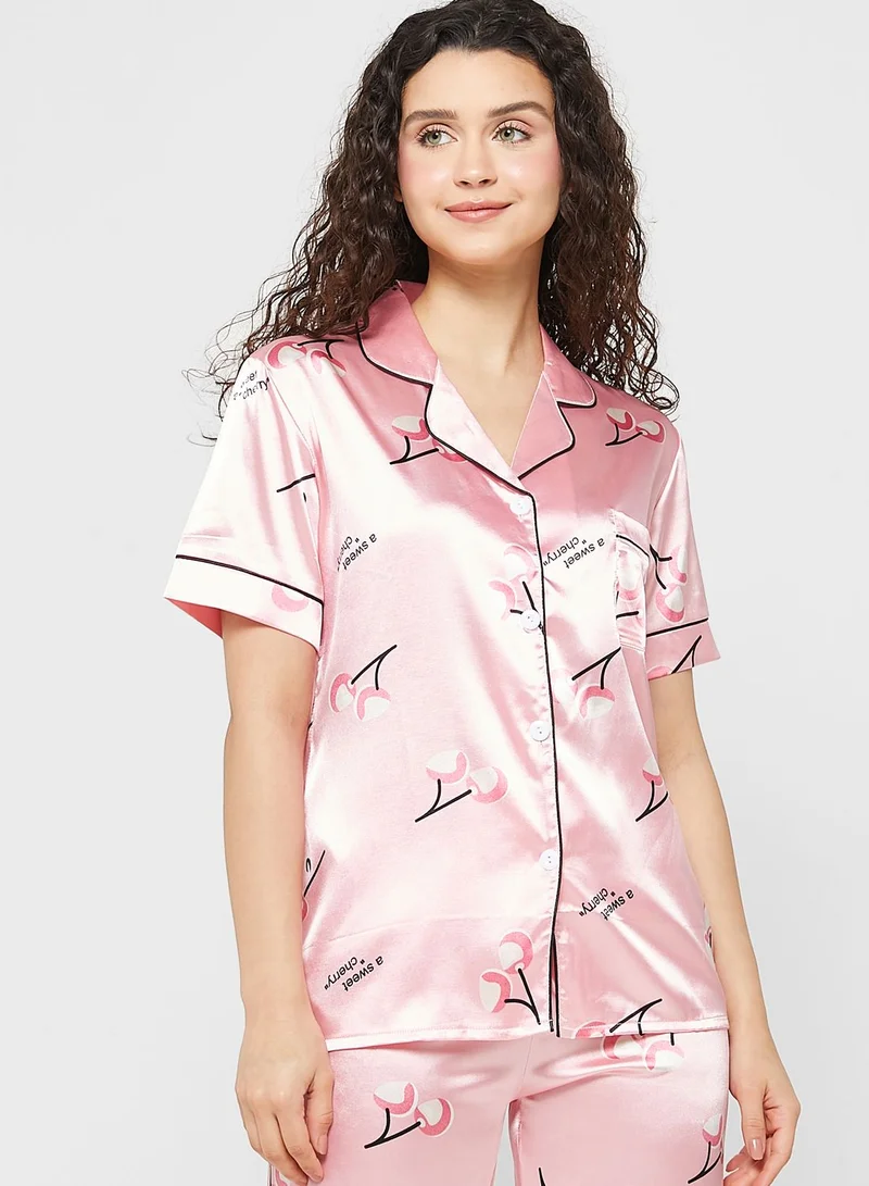 Ginger Printed Pyjama Set