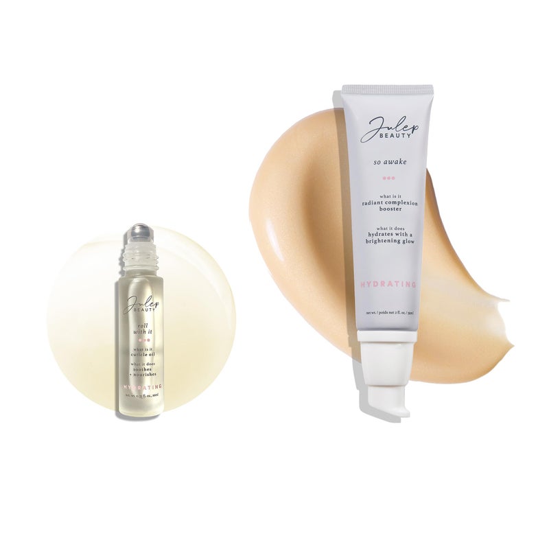Julep Radiant Skin & Nails Duo So Awake Snail Mucin Complexion Booster Face Moisturizer & Primer & Roll With It Nail Treatment Oil Bundle - Image 1