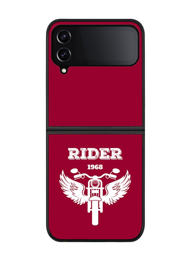 Stylizedd Rugged Black edge case for Samsung Galaxy Z Flip4 Slim fit Soft Case Flexible Rubber Edges Anti Drop TPU Gel Thin Cover - Rider 1968 - Image 1